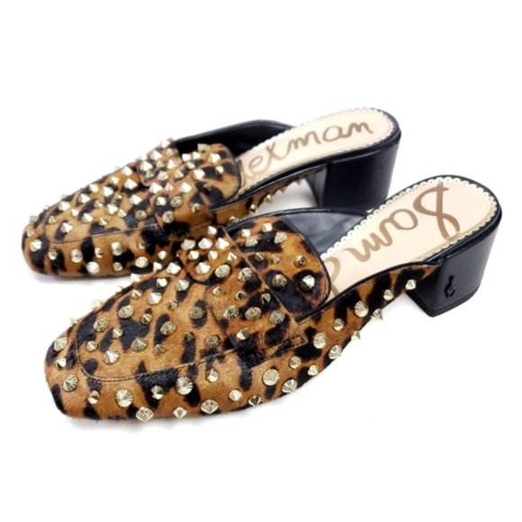 Sam Edelman Shoes - Sam Edelman Leopard Studded Mules 7.5